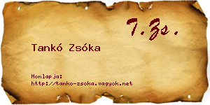 Tankó Zsóka névjegykártya